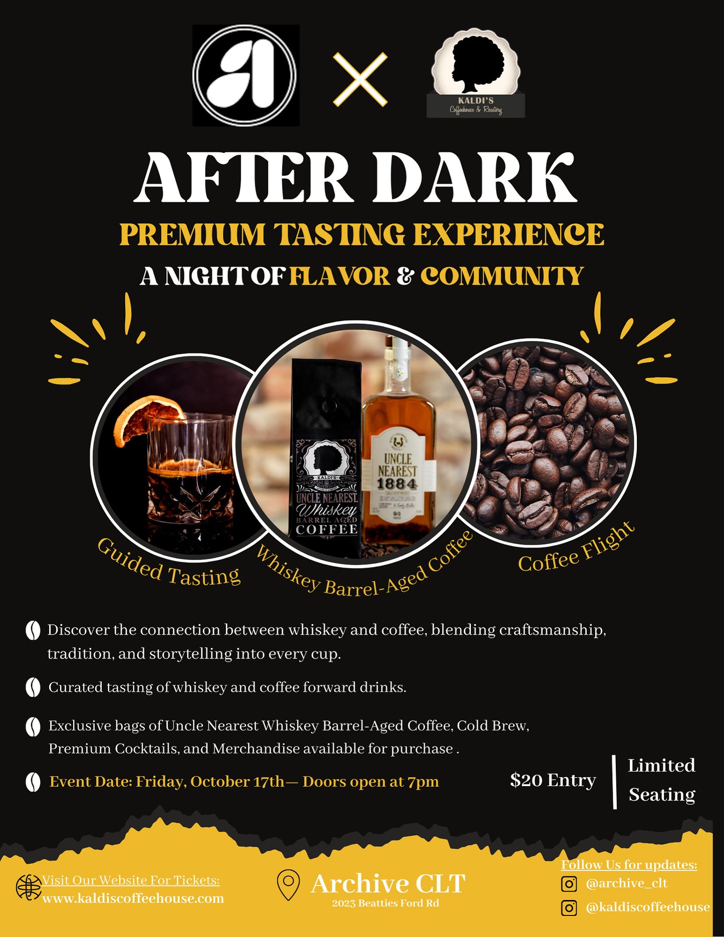 Archive CLT + Kaldi's Coffeehouse & Roastery: Coffee After Dark Series